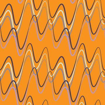 A seamless pattern, endless texture on a square background - waves of electri Illustrazione stock