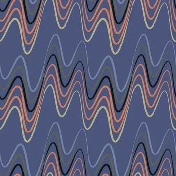 A seamless pattern, endless texture on a square background - waves of electri Stock Illustration