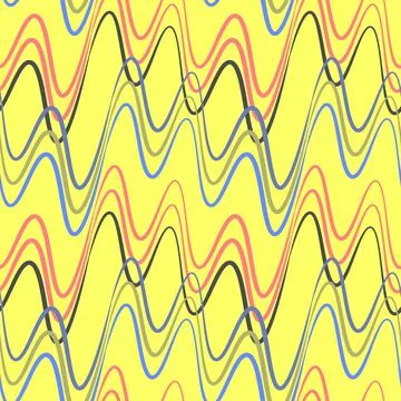 A seamless pattern, endless texture on a square background - waves of electri Illustrazione stock