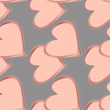 Seamless pattern, endless texture on a square background - stylized hearts in イラスト素材