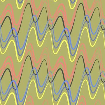 A seamless pattern, endless texture on a square background - waves of electri Illustrazione stock