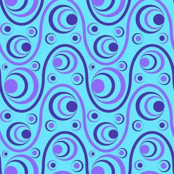 Seamless pattern, endless texture on a square background - colored waves and  스톡 일러스트