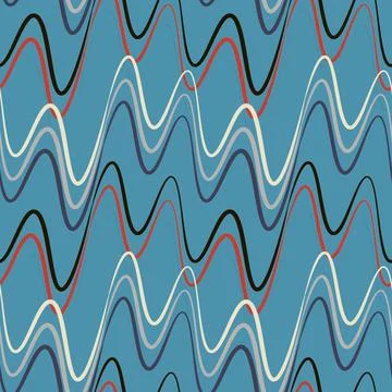 A seamless pattern, endless texture on a square background - waves of electri 스톡 일러스트