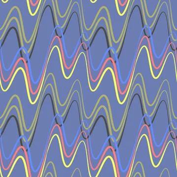 A seamless pattern, endless texture on a square background - waves of electri Illustrazione stock