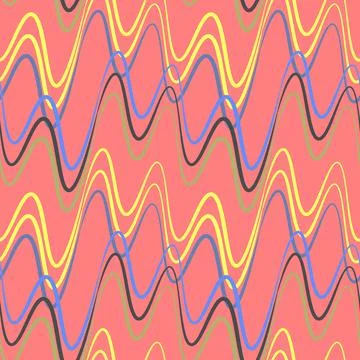 A seamless pattern, endless texture on a square background - waves of electri Illustrazione stock