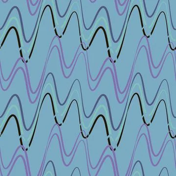 A seamless pattern, endless texture on a square background - waves of electri 스톡 일러스트