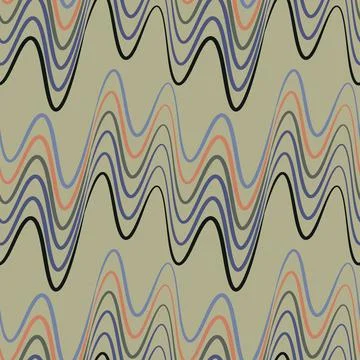 A seamless pattern, endless texture on a square background - waves of electri Stock Illustration