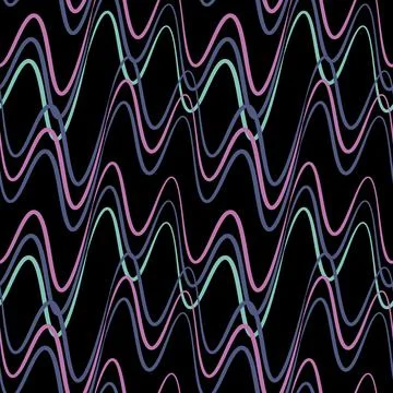 A seamless pattern, endless texture on a square background - waves of electri Illustrazione stock