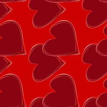 Seamless pattern, endless texture on a square background - stylized hearts in Stock Illustration