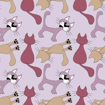 Seamless pattern, endless texture on a square background - stylized colored c Stock Illustration