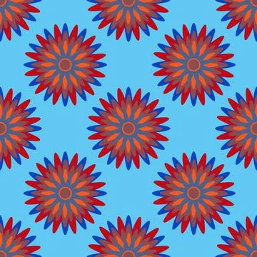 Seamless pattern, endless texture on a square background - stylized snowflake Stock Illustration