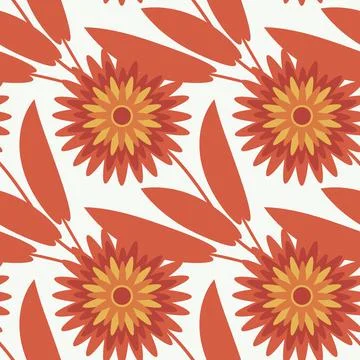 Seamless pattern, endless texture on a square background - stylized flowers - Stock Illustration