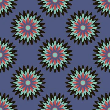 Seamless pattern, endless texture on a square background - stylized snowflake Stock-Illustration