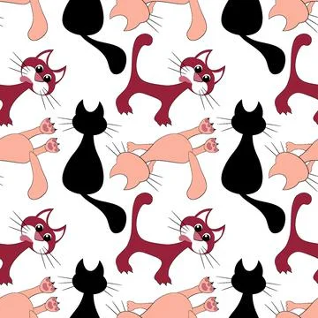 Seamless pattern, endless texture on a square background - stylized colored c Ilustração Stock