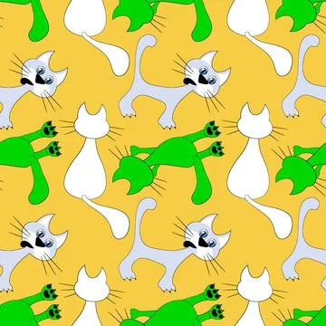 Seamless pattern, endless texture on a square background - stylized colored c Stock Illustration