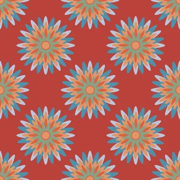 Seamless pattern, endless texture on a square background - stylized snowflake Illustrazione stock