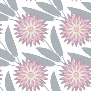 Seamless pattern, endless texture on a square background - stylized flowers - Stock Illustration