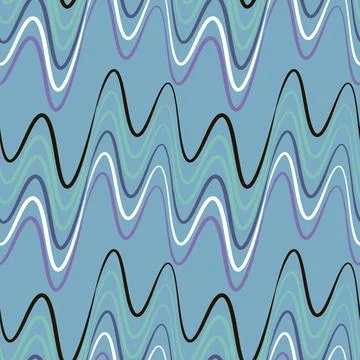 A seamless pattern, endless texture on a square background - waves of electri 스톡 일러스트