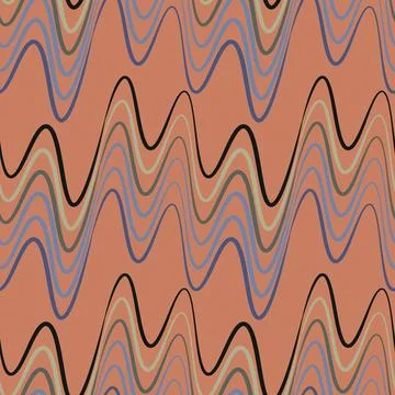 A seamless pattern, endless texture on a square background - waves of electri Illustrazione stock