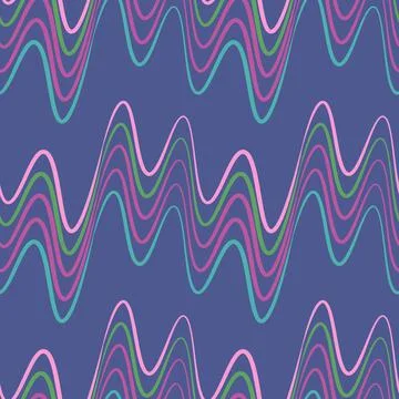 A seamless pattern, endless texture on a square background - waves of electri Illustrazione stock
