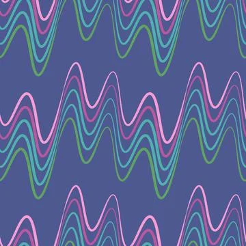 A seamless pattern, endless texture on a square background - waves of electri Stockillustratie
