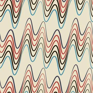 A seamless pattern, endless texture on a square background - waves of electri Illustrazione stock