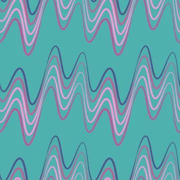 A seamless pattern, endless texture on a square background - waves of electri Illustrazione stock