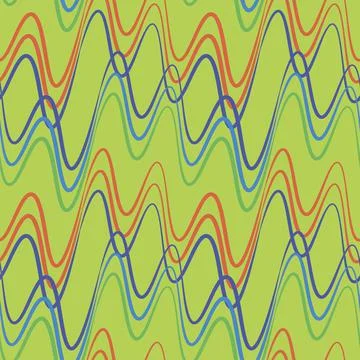 A seamless pattern, endless texture on a square background - waves of electri Stockillustratie