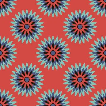 Seamless pattern, endless texture on a square background - stylized snowflake Stock Illustration