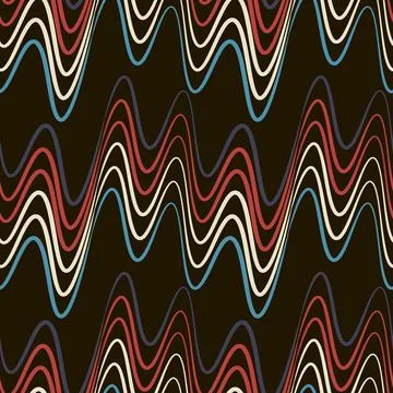 A seamless pattern, endless texture on a square background - waves of electri 스톡 일러스트