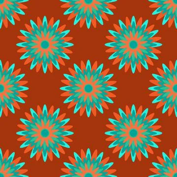 Seamless pattern, endless texture on a square background - stylized snowflake Stock Illustration