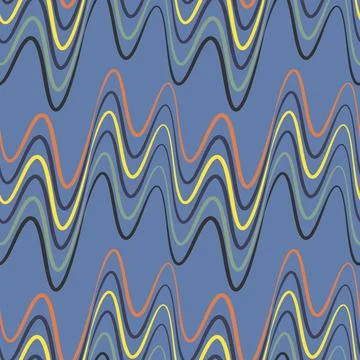 A seamless pattern, endless texture on a square background - waves of electri Illustrazione stock