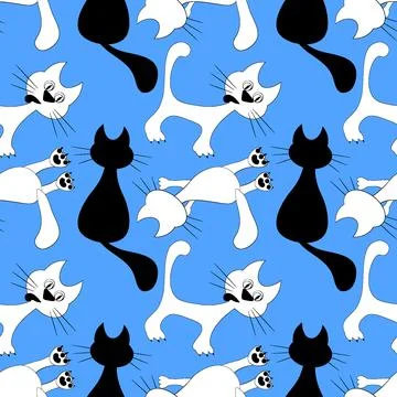 Seamless pattern, endless texture on a square background - stylized colored c Stock Illustration