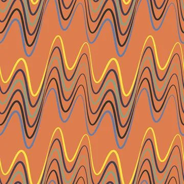 A seamless pattern, endless texture on a square background - waves of electri Illustrazione stock