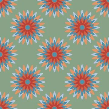 Seamless pattern, endless texture on a square background - stylized snowflake Stock Illustration