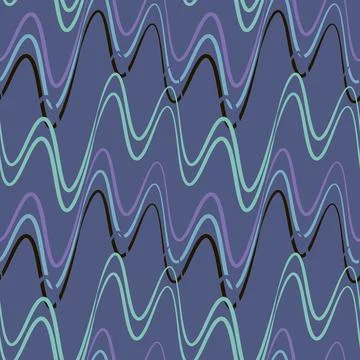 A seamless pattern, endless texture on a square background - waves of electri 스톡 일러스트