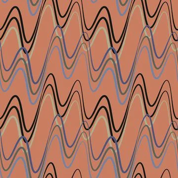 A seamless pattern, endless texture on a square background - waves of electri 스톡 일러스트