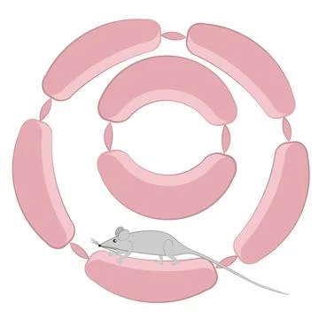 Seamless pattern, endless texture on a square background - stylized mice or r Stock Illustration