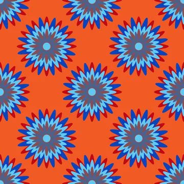 Seamless pattern, endless texture on a square background - stylized snowflake 스톡 일러스트