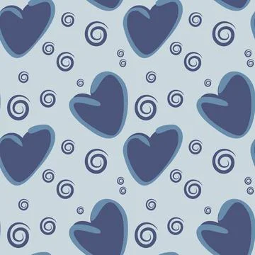 Seamless pattern, endless texture on a square background - stylized hearts -  Stock Illustration