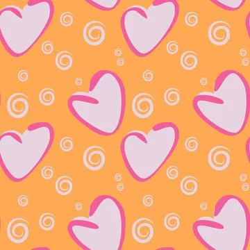 Seamless pattern, endless texture on a square background - stylized hearts -  イラスト素材