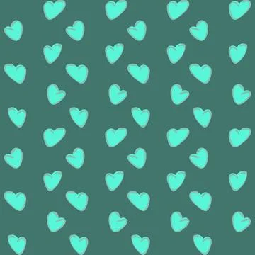 Seamless pattern, endless texture on a square background - stylized hearts -  Stock Illustration