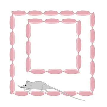 Seamless pattern, endless texture on a square background - stylized mice or r イラスト素材