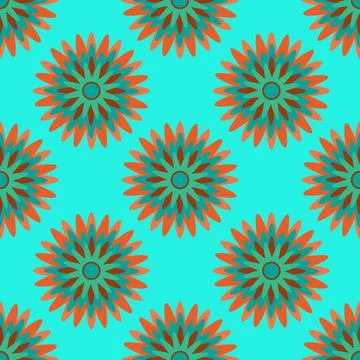 Seamless pattern, endless texture on a square background - stylized snowflake Stock Illustration
