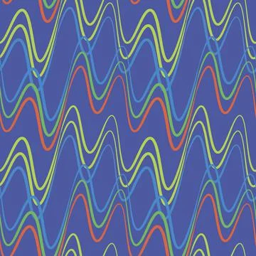 A seamless pattern, endless texture on a square background - waves of electri Illustrazione stock