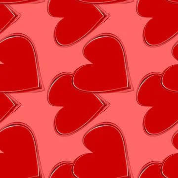 Seamless pattern, endless texture on a square background - stylized hearts in Stock Illustration