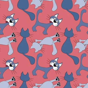Seamless pattern, endless texture on a square background - stylized colored c Stock Illustration