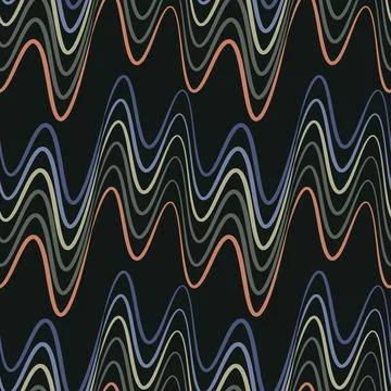 A seamless pattern, endless texture on a square background - waves of electri Stockillustratie