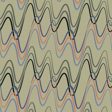 A seamless pattern, endless texture on a square background - waves of electri Stockillustratie