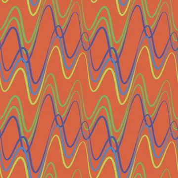 A seamless pattern, endless texture on a square background - waves of electri Stockillustratie